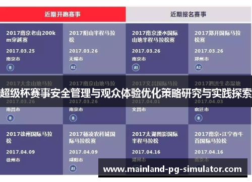 超级杯赛事安全管理与观众体验优化策略研究与实践探索